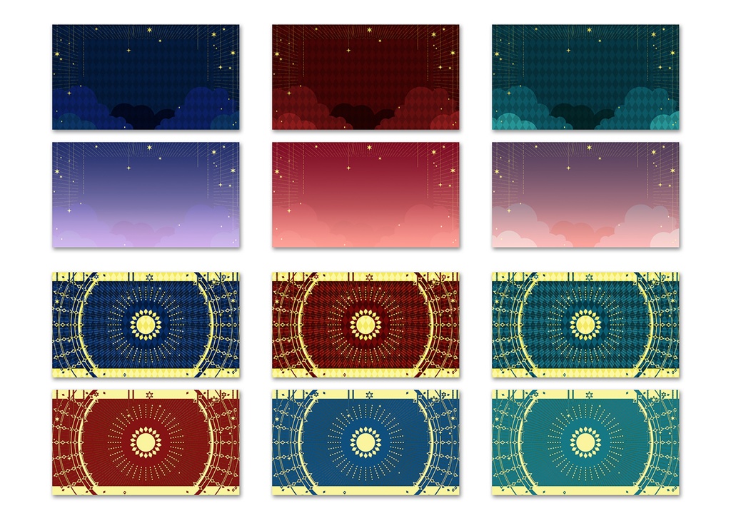 背景素材 021/太陽と月と星