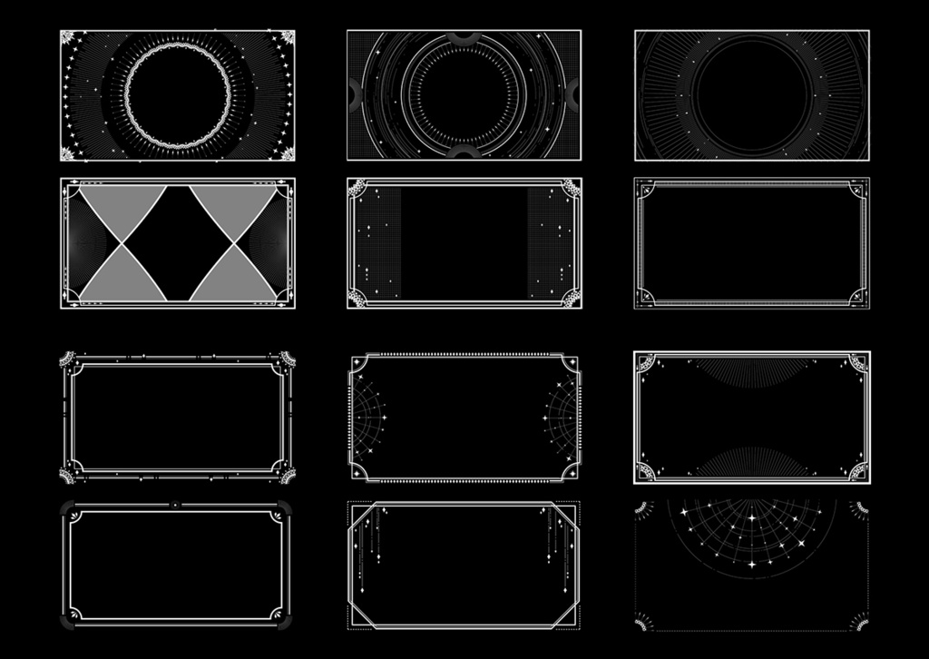 背景素材 024/モノクロフレーム