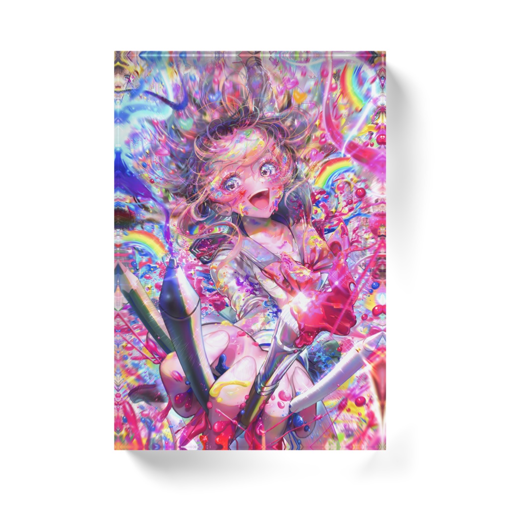 !!!お絵描き楽しいちゃん!!!🎨✍🌈💖アクリルブロック 透明ばーじょん