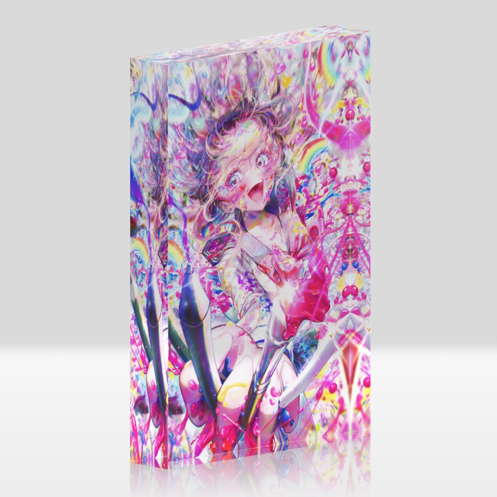 !!!お絵描き楽しいちゃん!!!🎨✍🌈💖アクリルブロック 透明ばーじょん