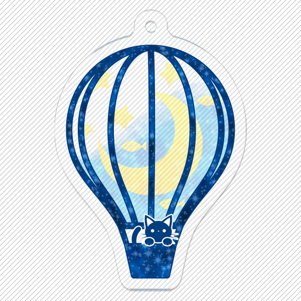 気球と猫 キーホルダー