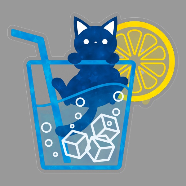 ソーダと猫 クリアステッカー