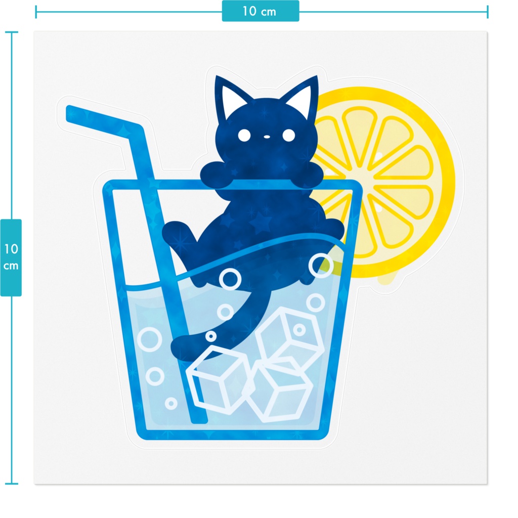 ソーダと猫 クリアステッカー