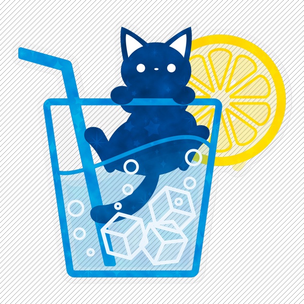 ソーダと猫 クリアステッカー