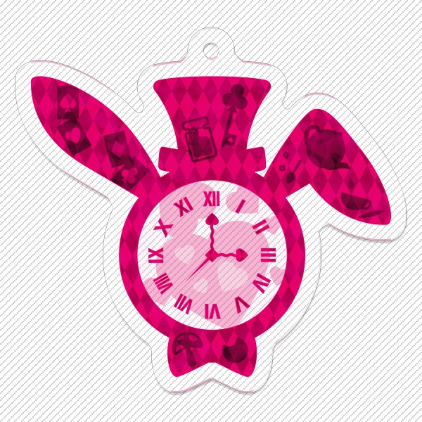 ウサギ時計 不思議の国のアリス風 キーホルダー