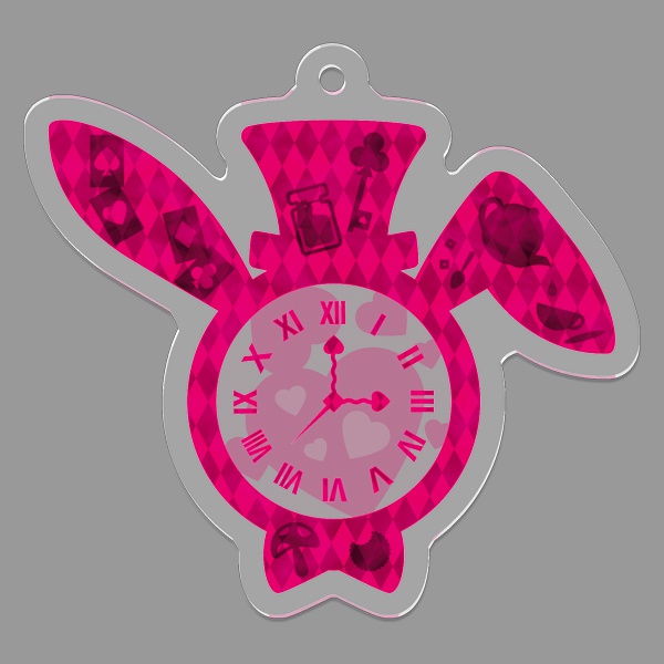 ウサギ時計 不思議の国のアリス風 キーホルダー