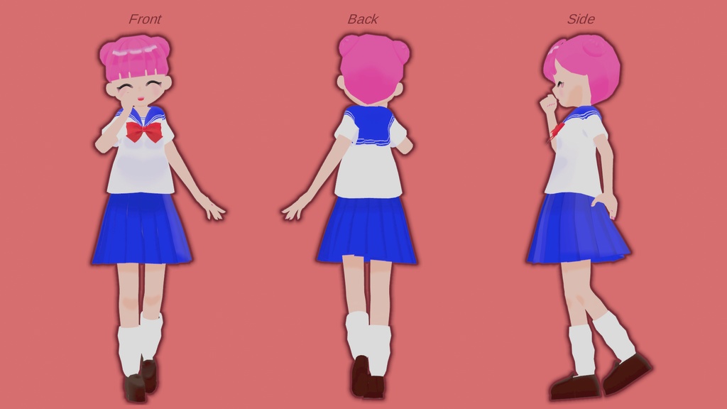 【無料】A子 -Ako- /オリジナル3Dモデル (PC, Quest, FallBack対応)