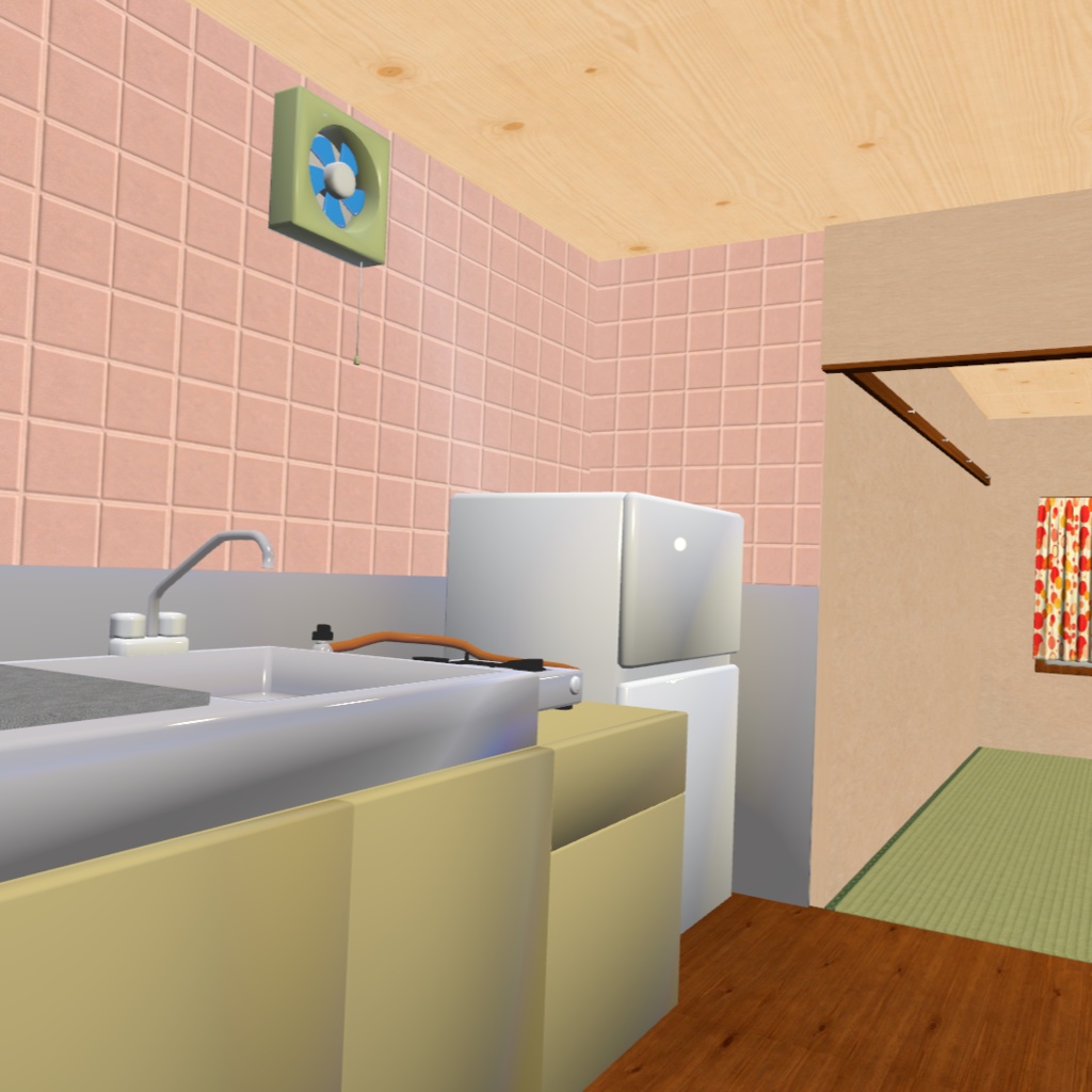 【VRC想定】和風6畳ROOM【ワールド制作素材_Quest・iOS対応】