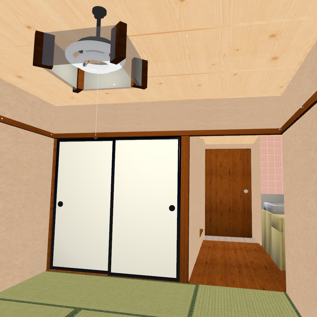 【VRC想定】和風6畳ROOM【ワールド制作素材_Quest・iOS対応】