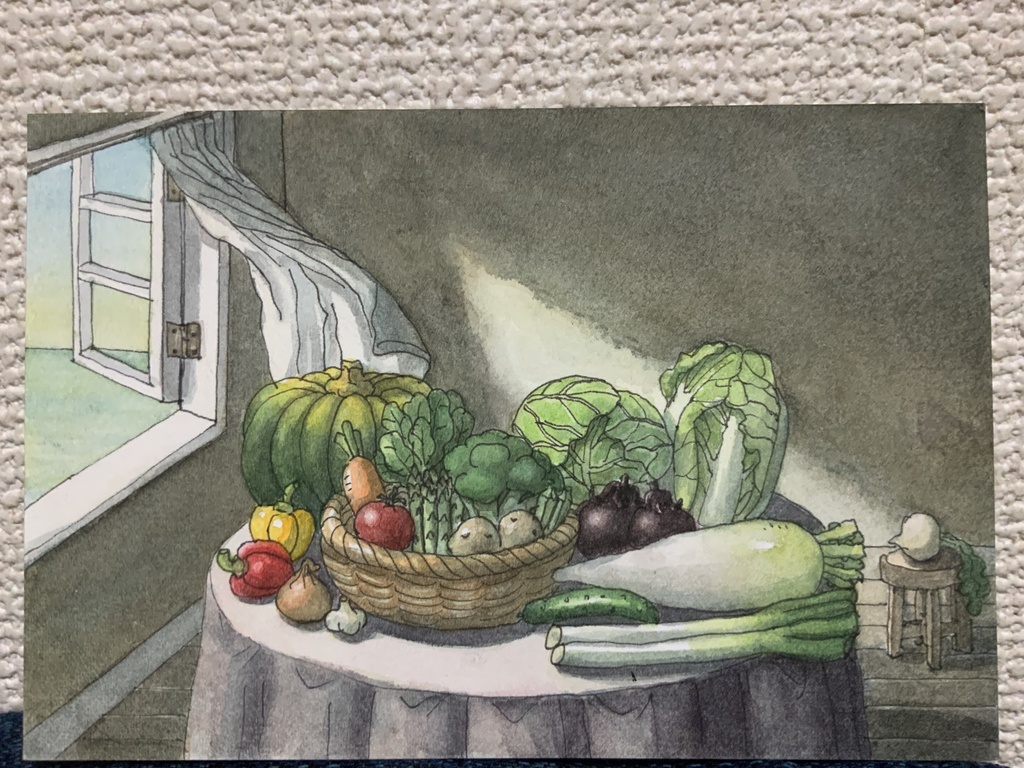 「野菜」原画　ポストカードサイズ