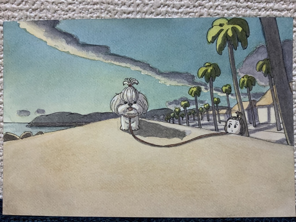 「ちょんまげ」　原画　ポストカードサイズ