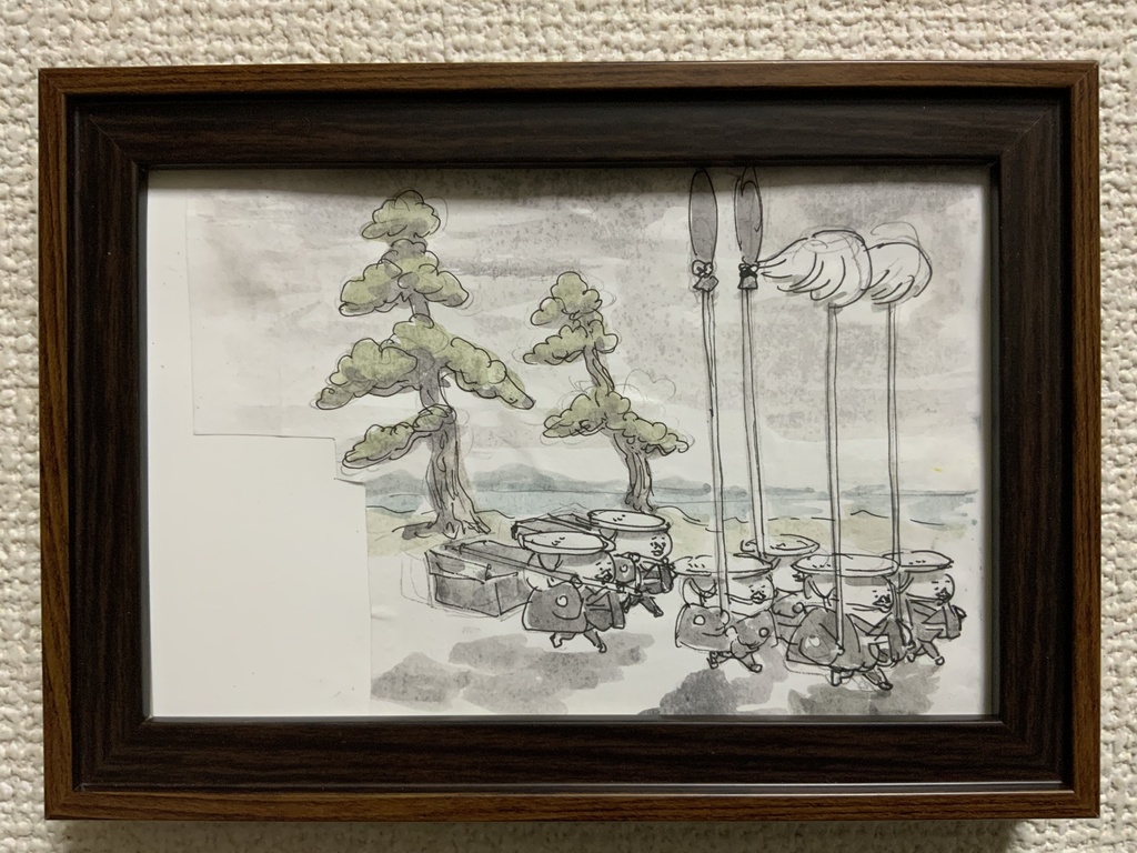 原画「ひよこの大名行列の習作」