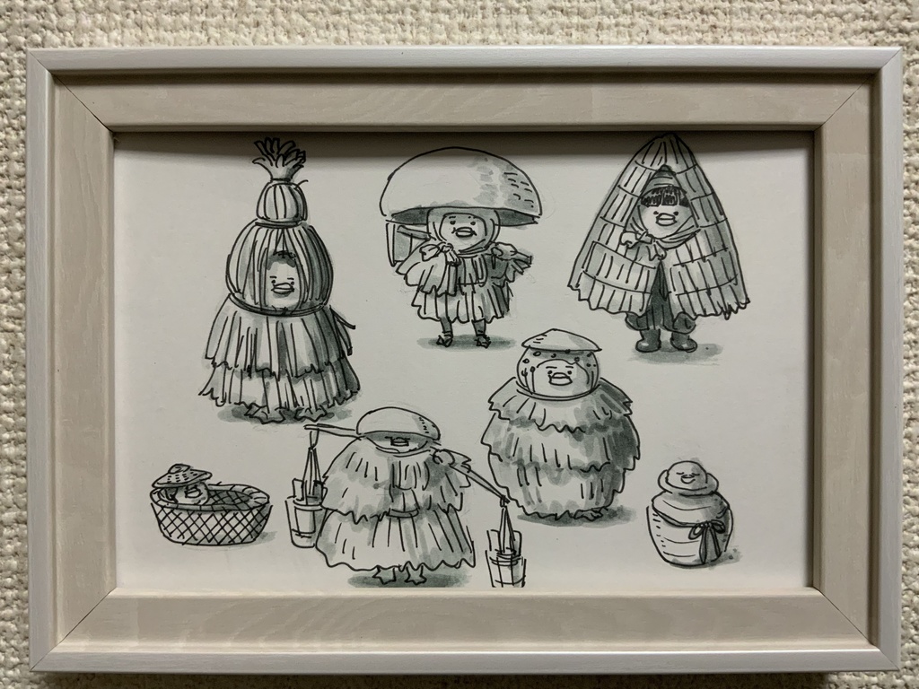 原画「藁蓑の習作」