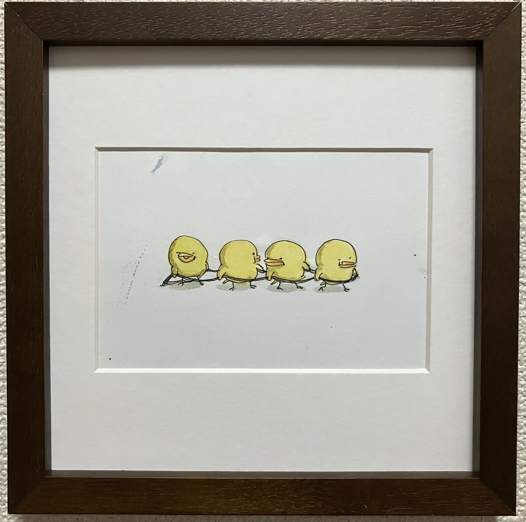 原画「ひよこ電車」（額縁なし）