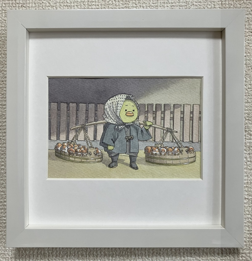 原画「金魚売り」（額縁なし）