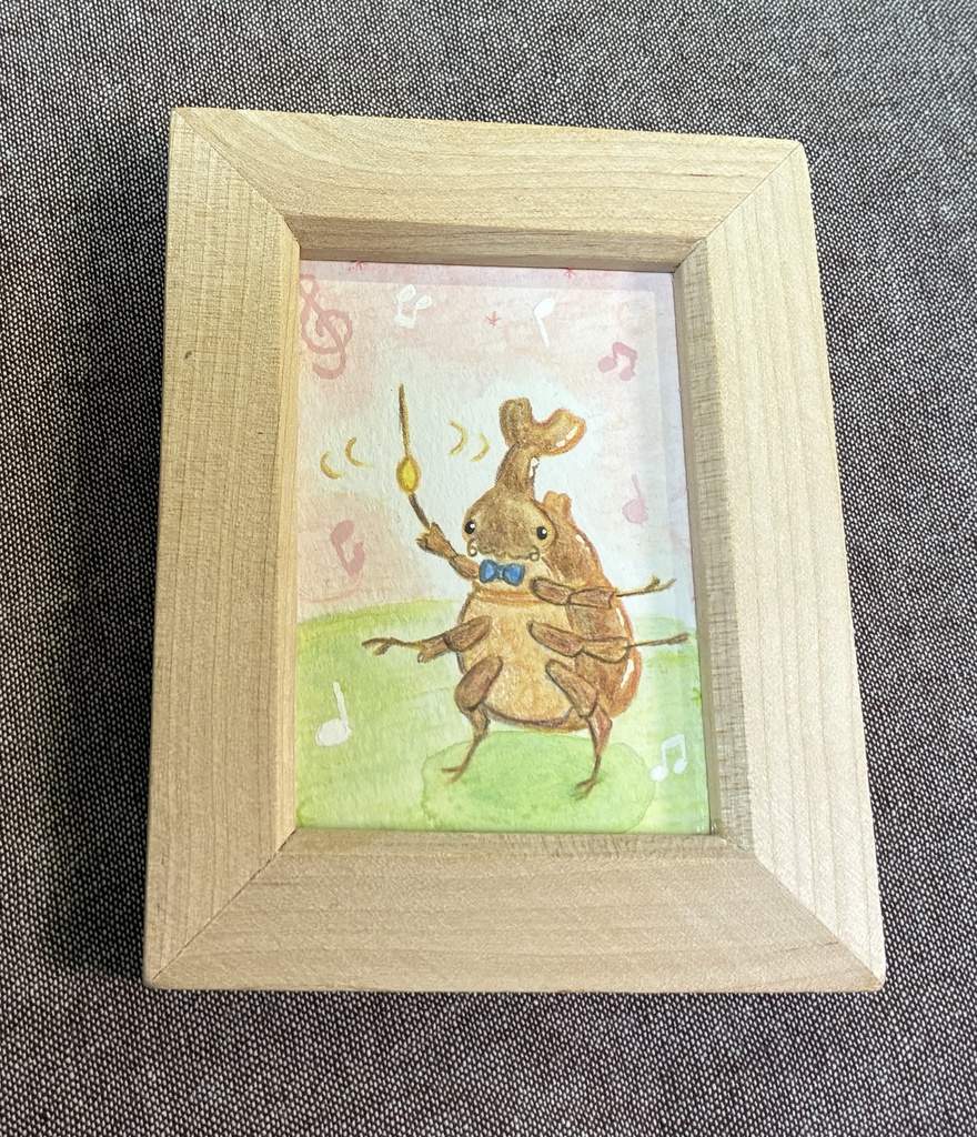 ミニ原画　カブトムシ×指揮者＝かぶとむしきしゃ