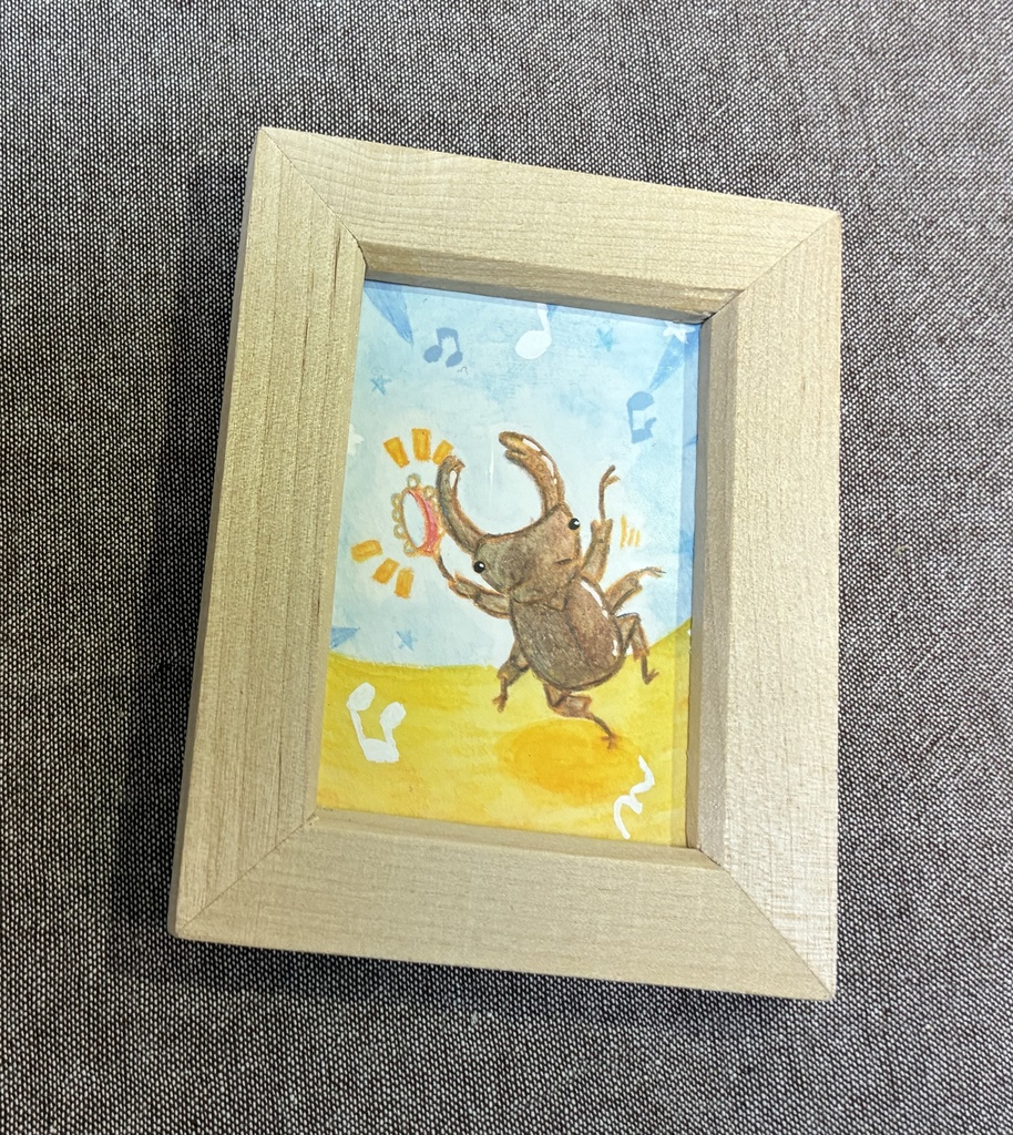 ミニ原画　クワガタ×タンバリン＝くわがたんばりん