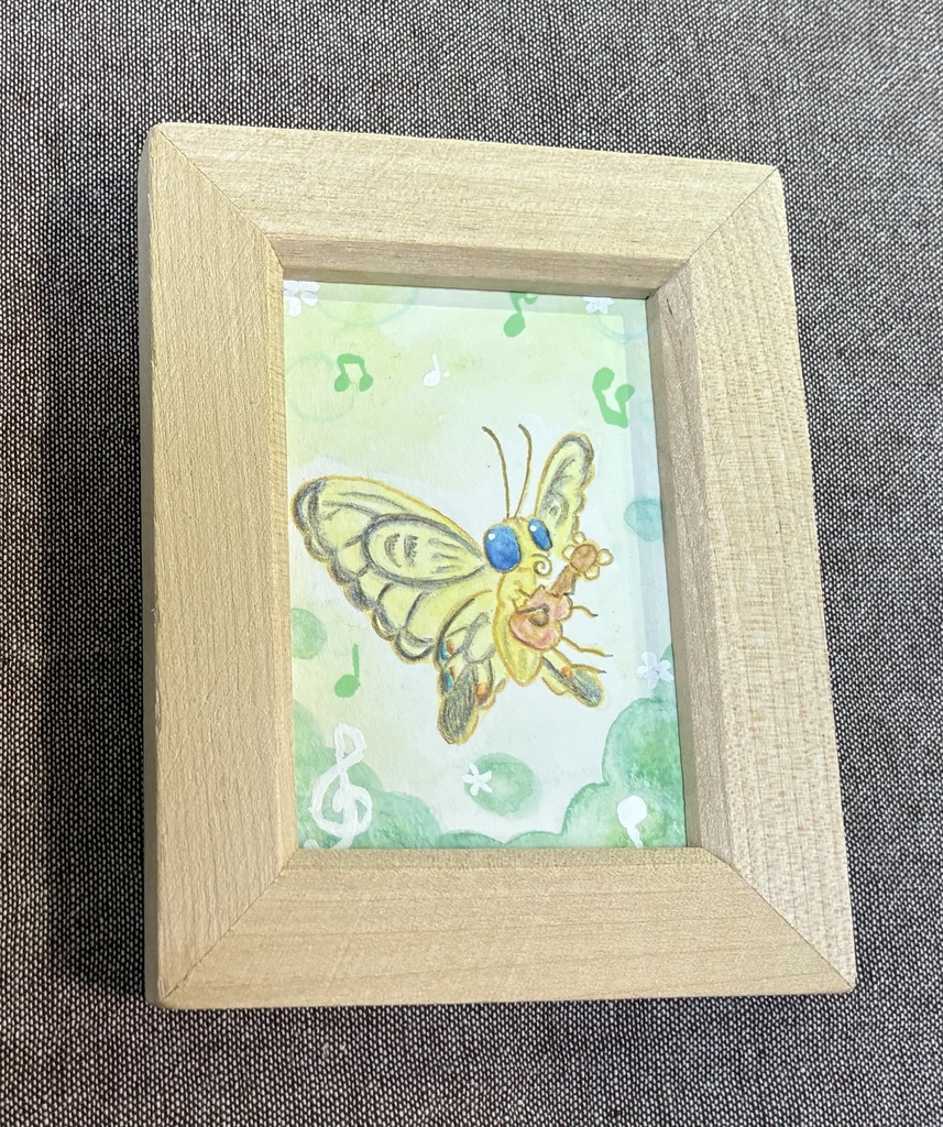 ミニ原画　アゲハチョウ×ウクレレ＝あげはちょうくれれ