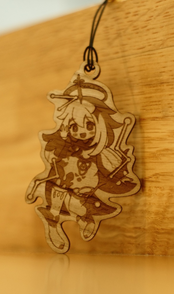 【原神】パイモン ウッドキーホルダー(彫刻)