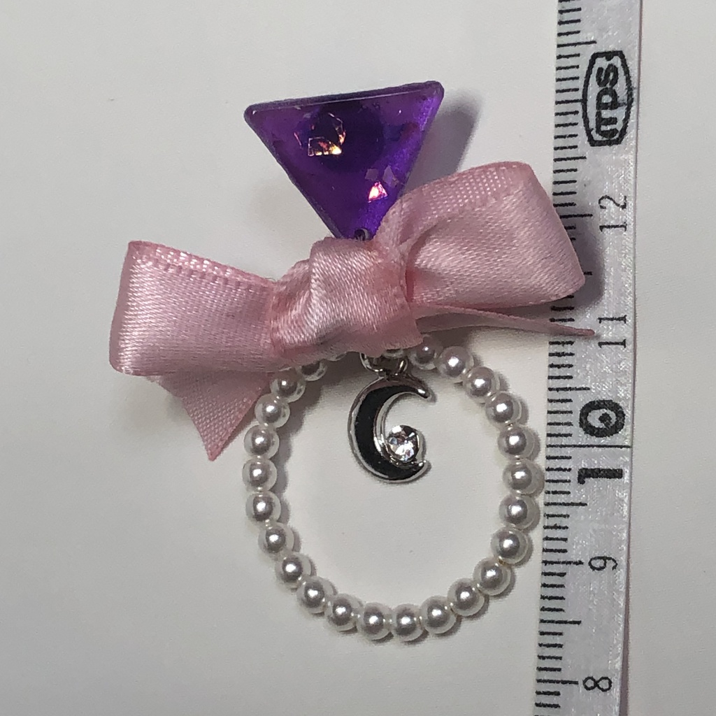 パールリングと三日月のゆめかわピアス イヤリング(シルバー)