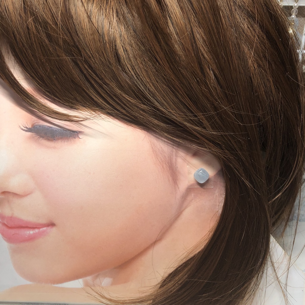 アクアマリン1粒ピアス イヤリング 男女兼用