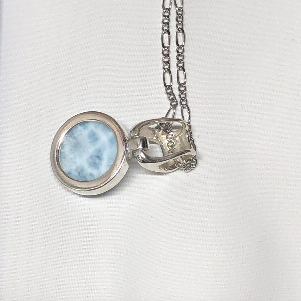 AAAコイン型ラリマー癒しのネックレス