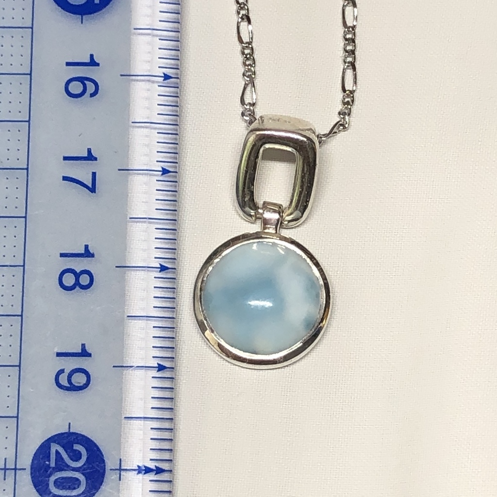 AAAコイン型ラリマー癒しのネックレス