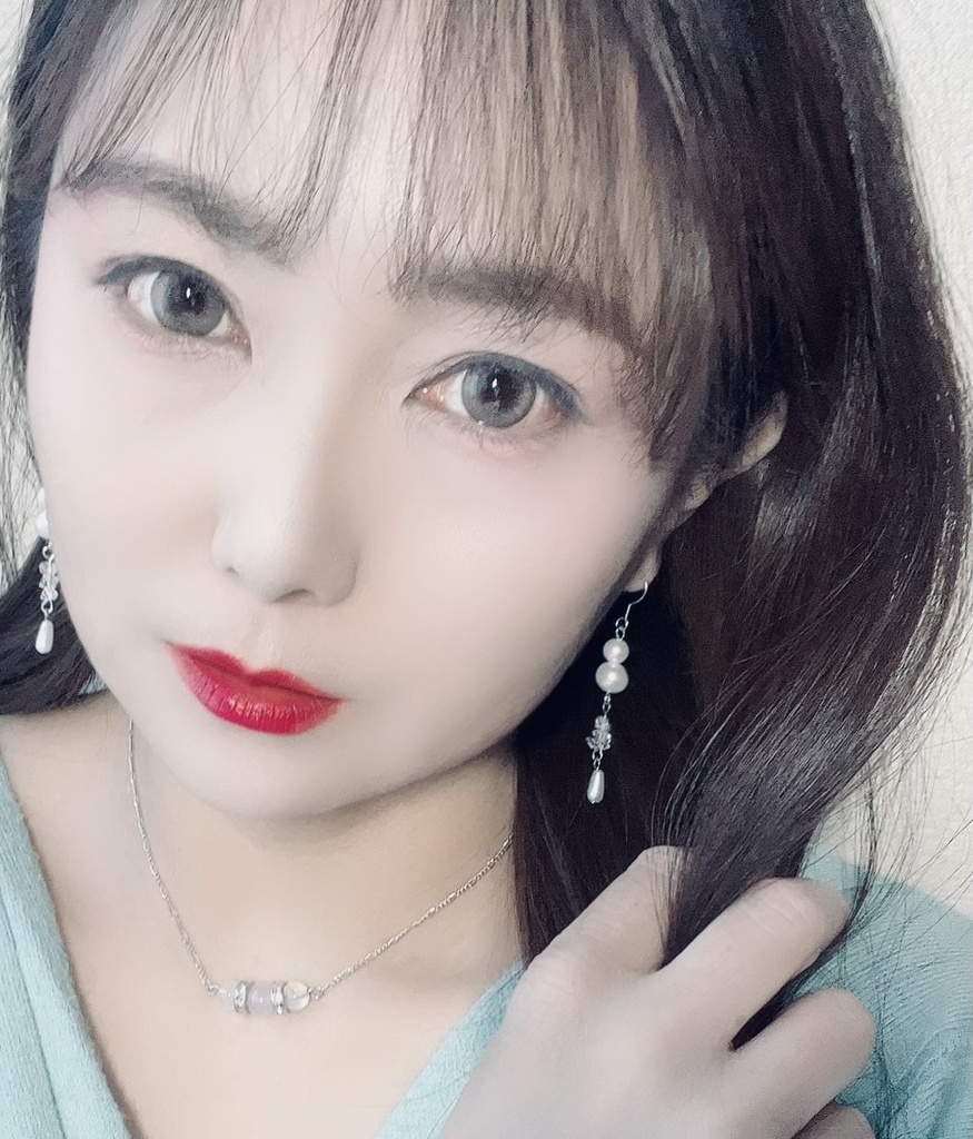 パールとハーキマーダイヤモンドAAAラフロックピアス