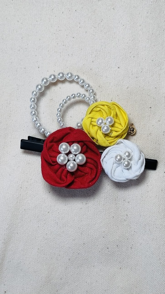 パールの和風クリップピン