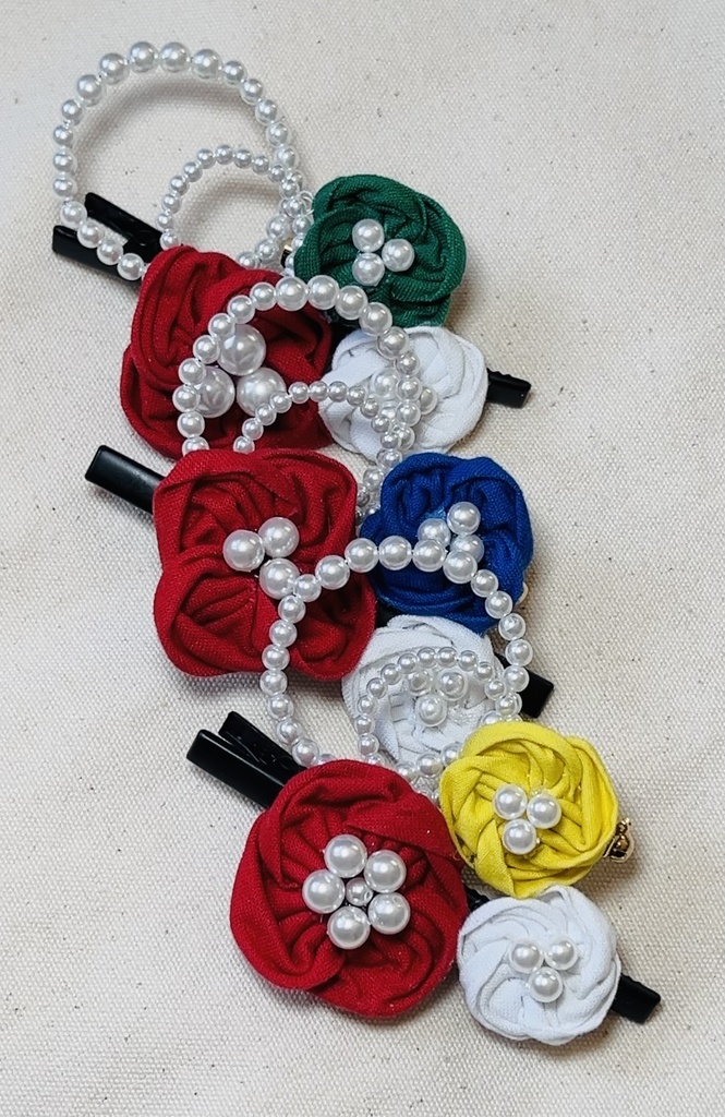 パールの和風クリップピン