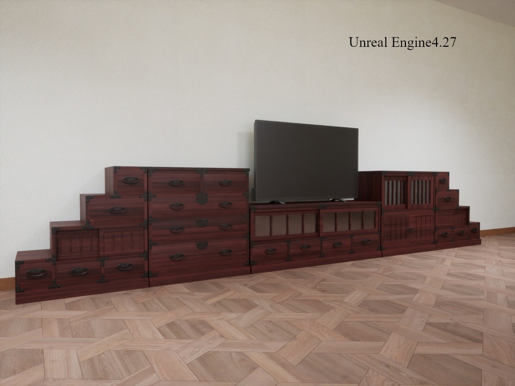 和箪笥_食器棚02_階段箪笥_TVボード04セット