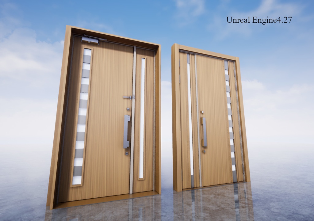 玄関ドア07(片袖欄間無し)