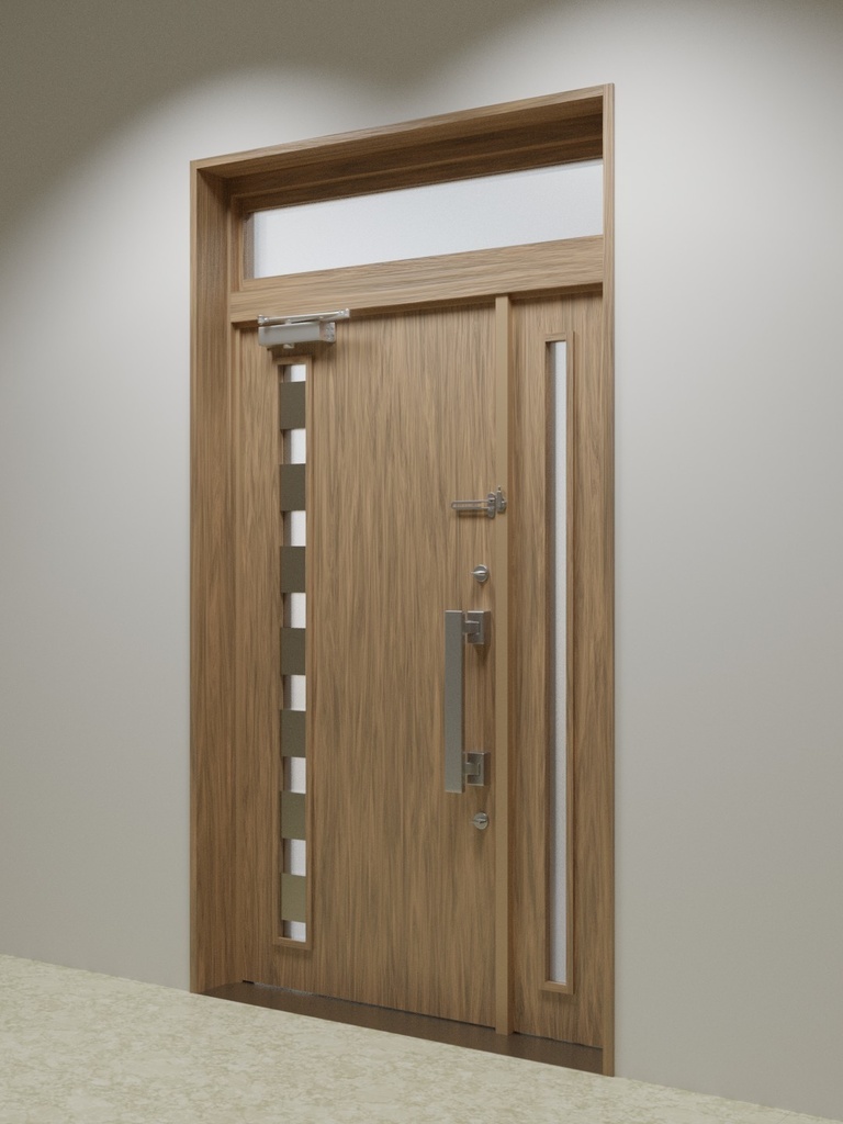 玄関ドア07(片袖欄間有り)