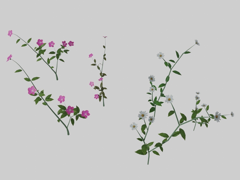 草_花_岩セット