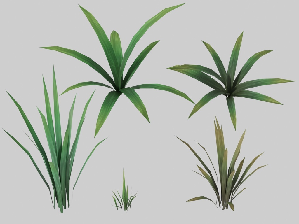 草_花_岩セット