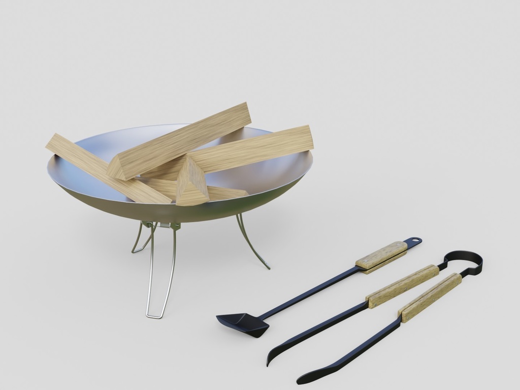 焚火台_火ばさみ_ショベル_セット