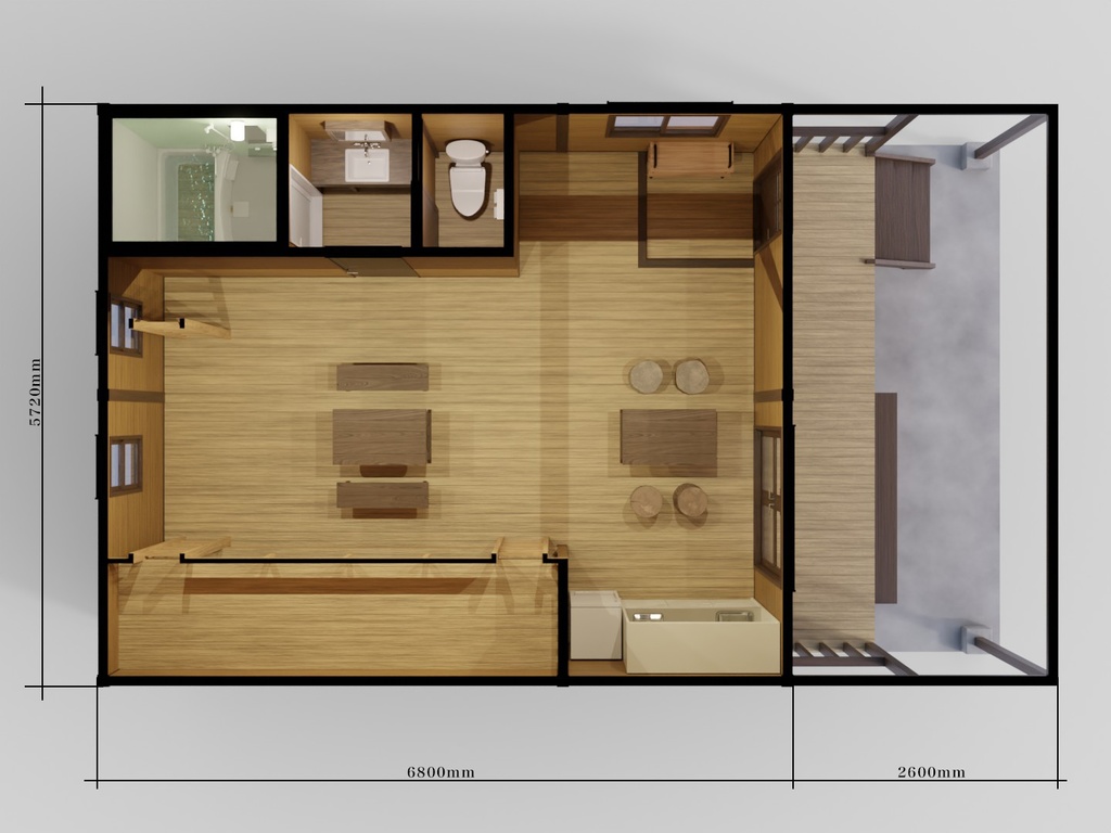 バンガロー(家具付き)