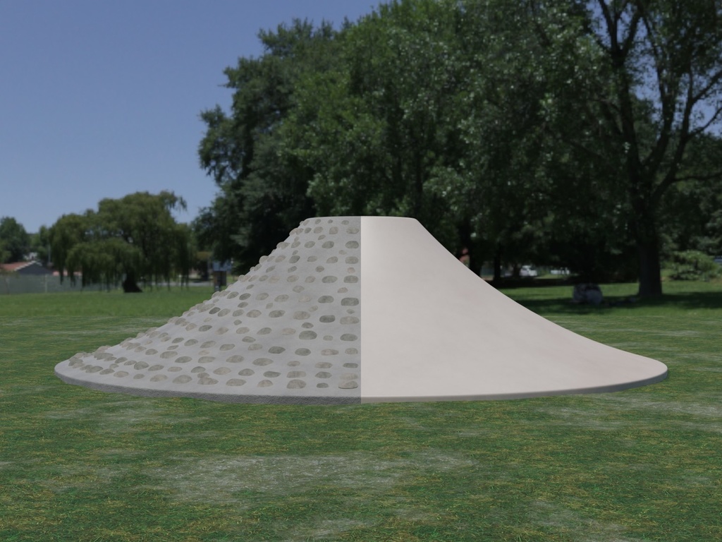 コンクリート遊具(富士山すべり台)