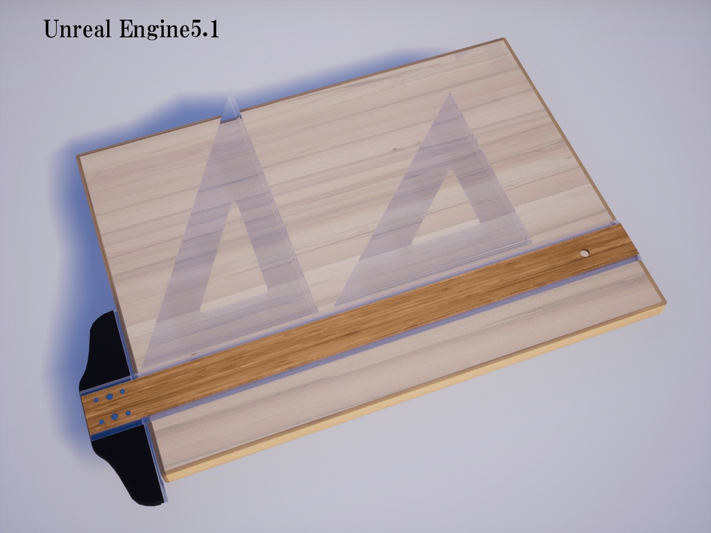 製図板、三角定規、T型定規など　7点セット 製図版&T定規&三角定規 - cgmodel - BOOTH