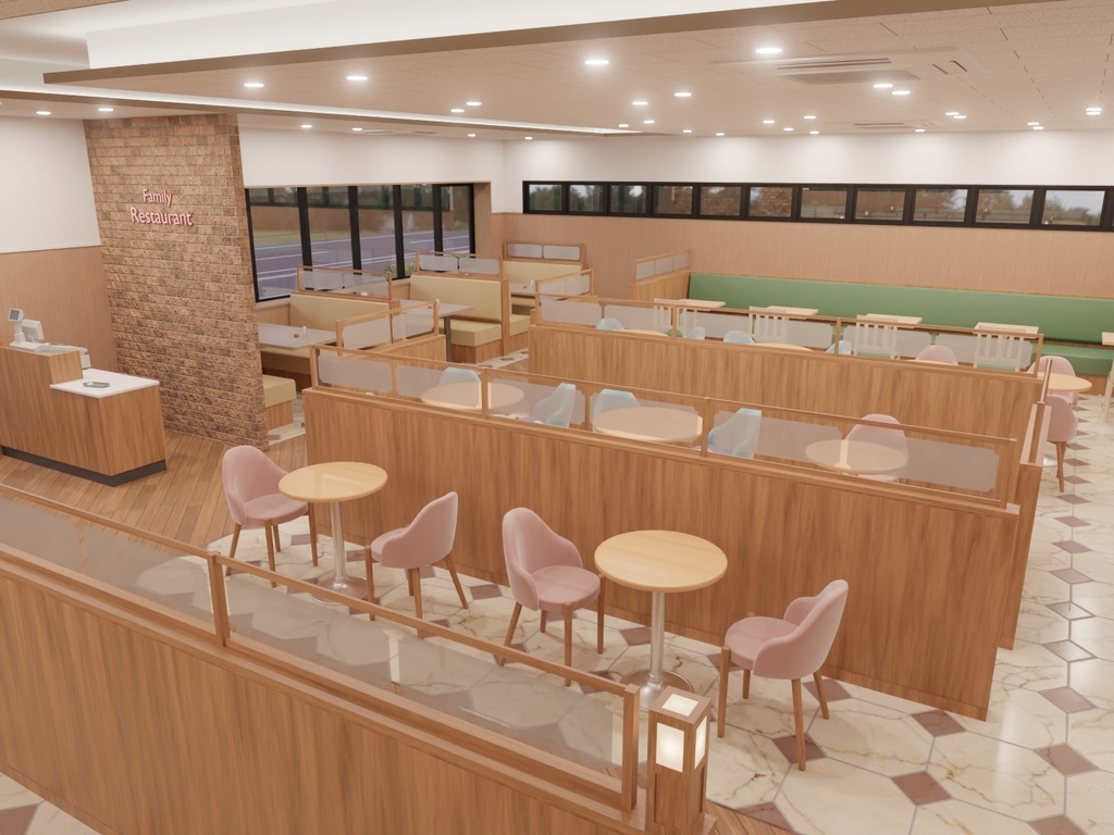 ファミリーレストラン(外観、内観)