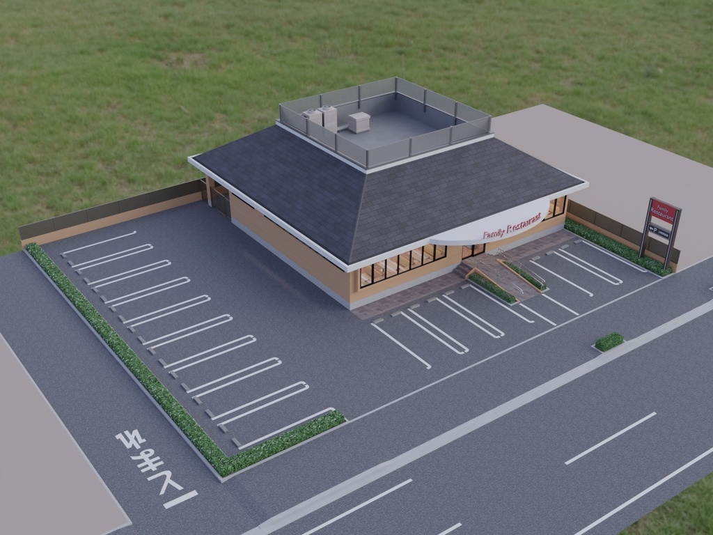 ファミリーレストラン(外観、内観)