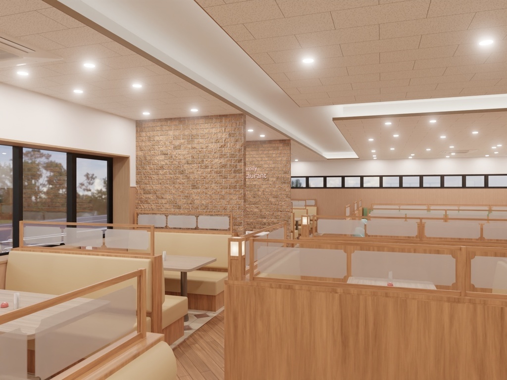 ファミリーレストラン(外観、内観)