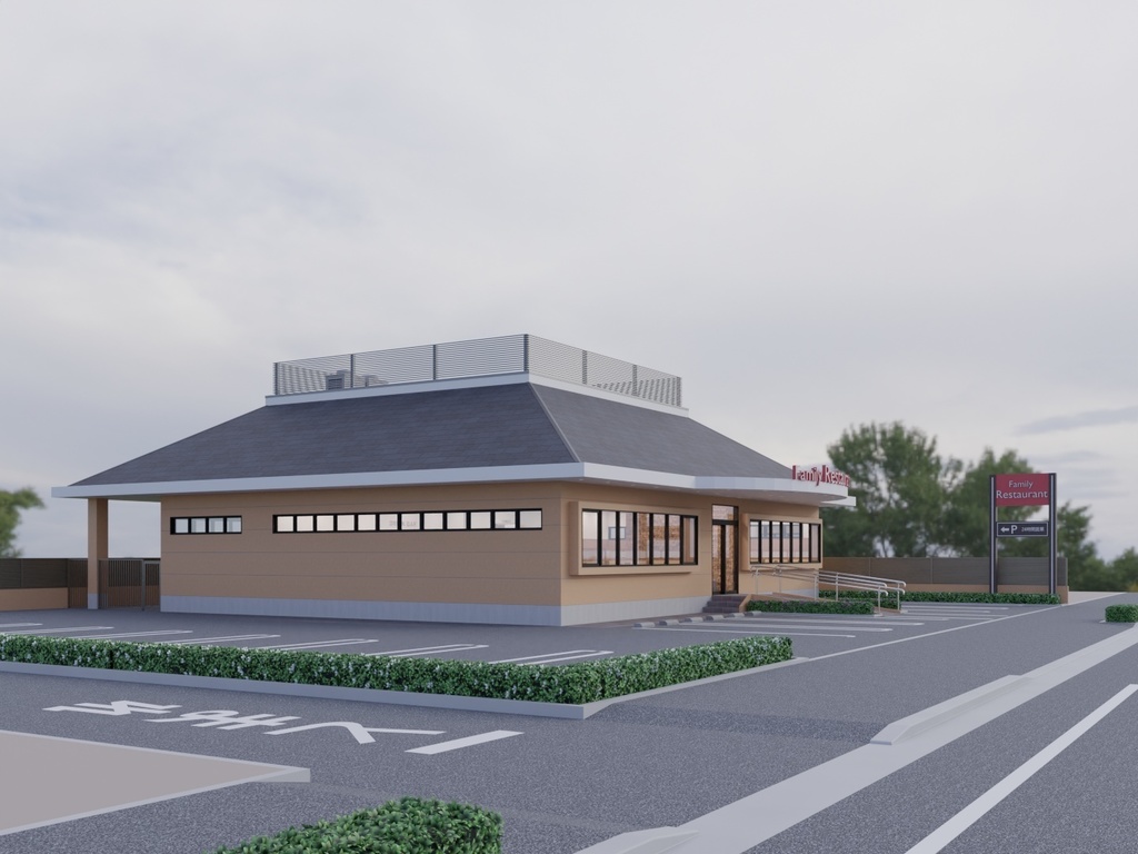 ファミリーレストラン(外観、内観)