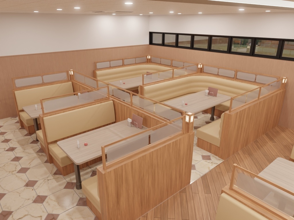 ファミリーレストラン(外観、内観)