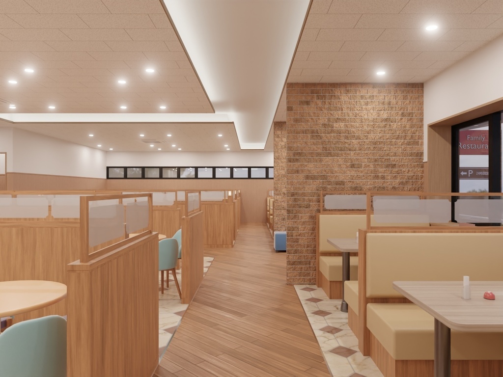 ファミリーレストラン(外観、内観)