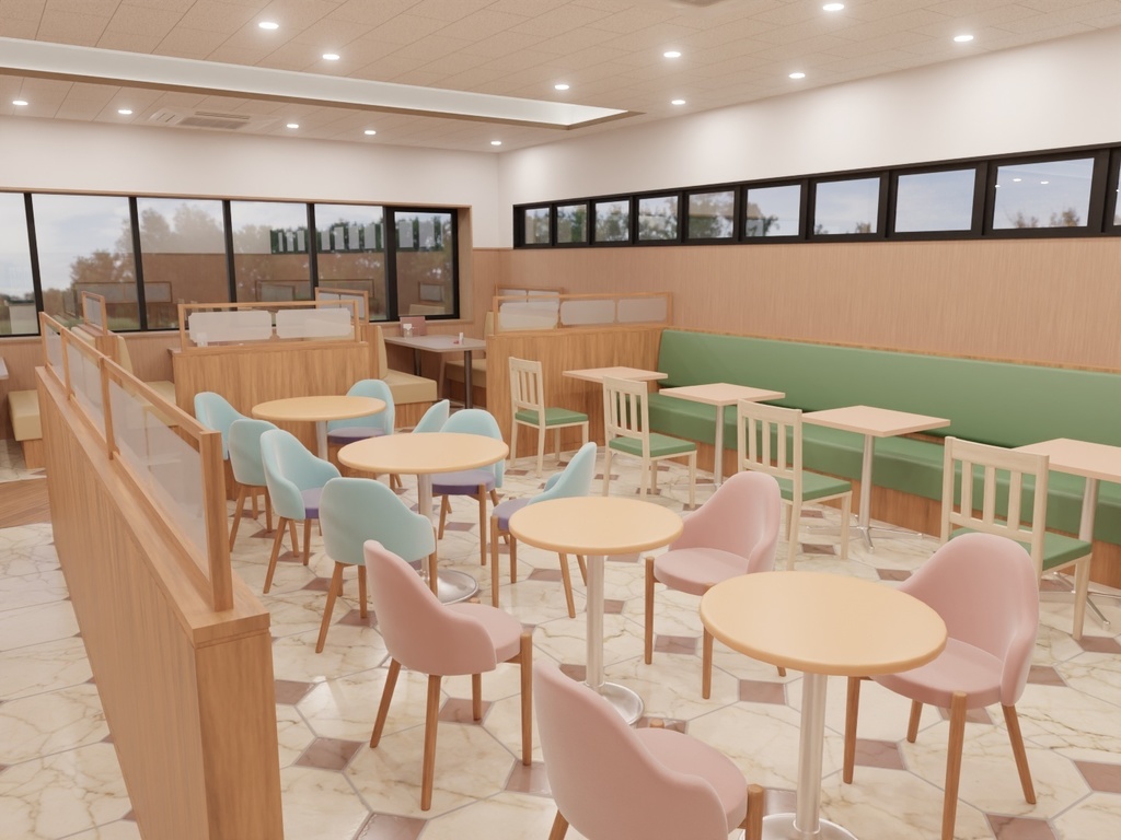 ファミリーレストラン(外観、内観)