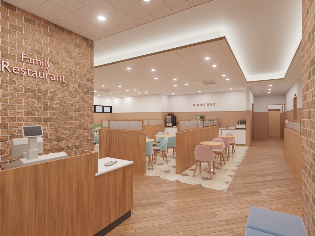 ファミリーレストラン(外観、内観)