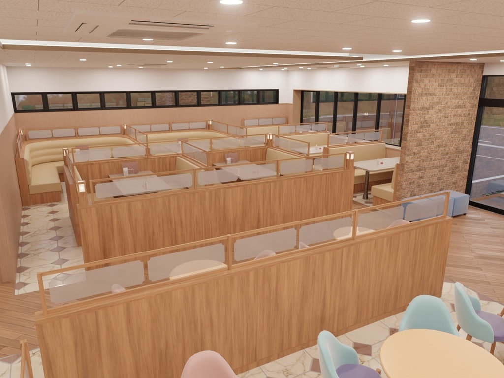 ファミリーレストラン(外観、内観)