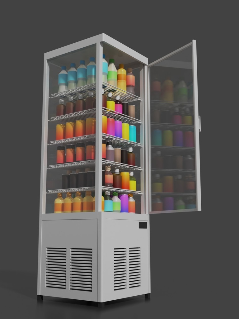 4面ガラス冷蔵ショーケース