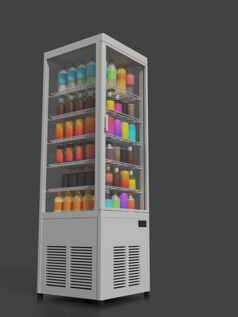 4面ガラス冷蔵ショーケース